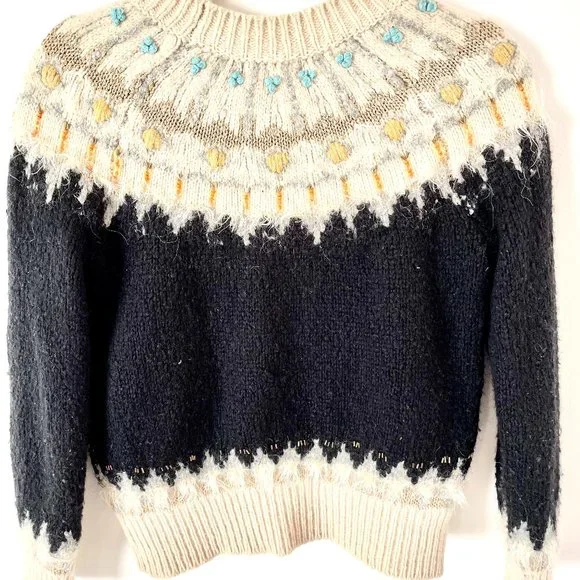 Anthropologie Sleeping On Snow Fair Isle Tunic Multicolored Sweater in XS - Picture 4 of 8